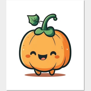 Cute kawaii halloween pumpkin Posters and Art